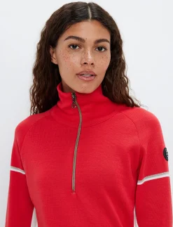 Ember W Merino Sweat - Poinsetta Red